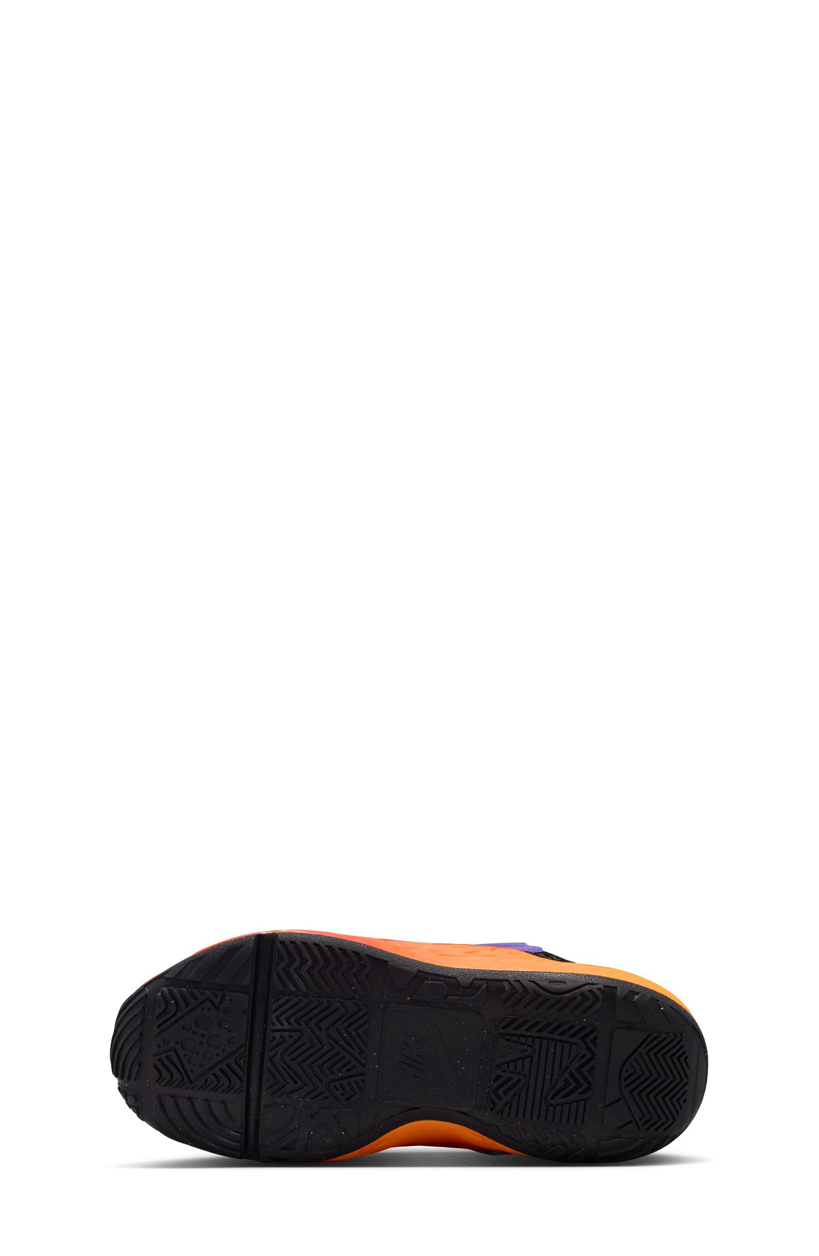 Kids' Team Hustle D 12 Basketball Shoe, Alternate, color, BLACK/ WHITE/ ORANGE/ GRAPE