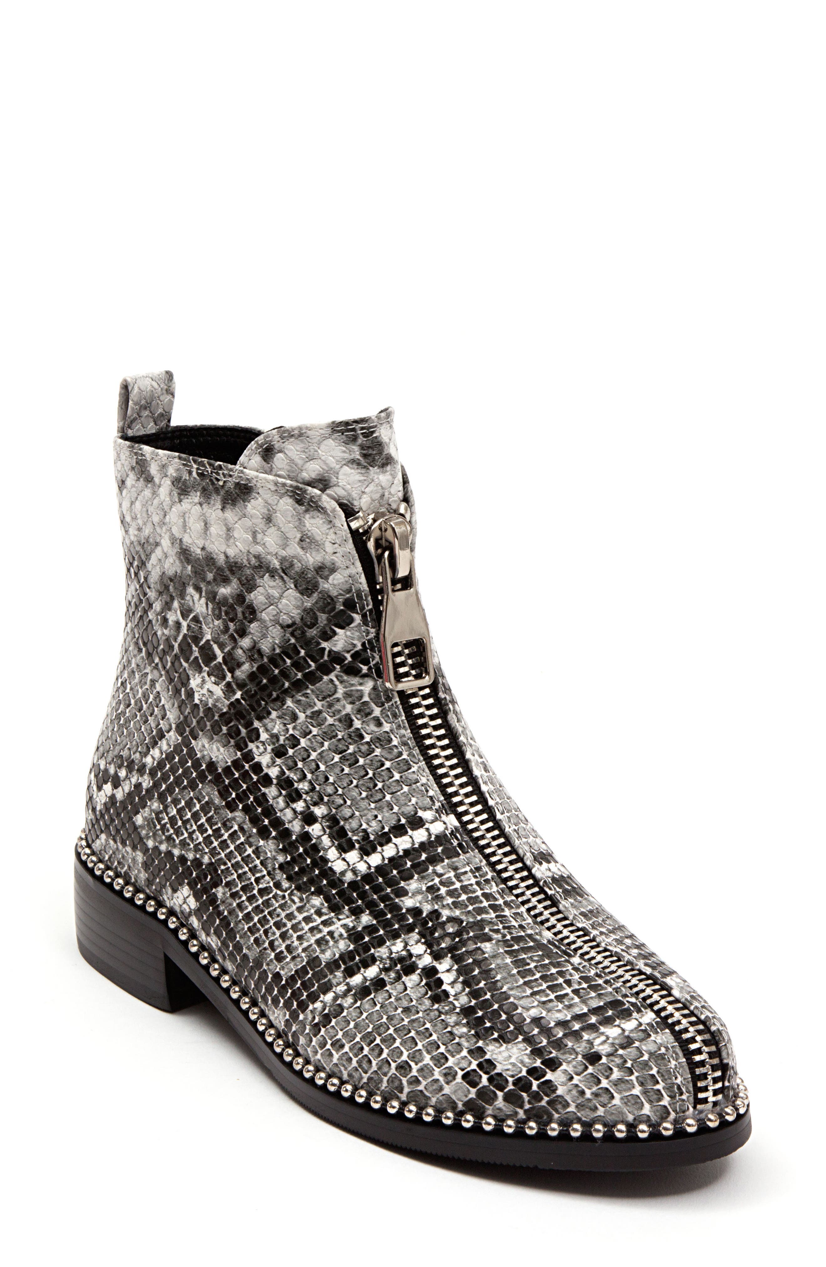 NINETY UNION Zippy Snake Embossed Front Zip Bootie (Women) | Nordstromrack