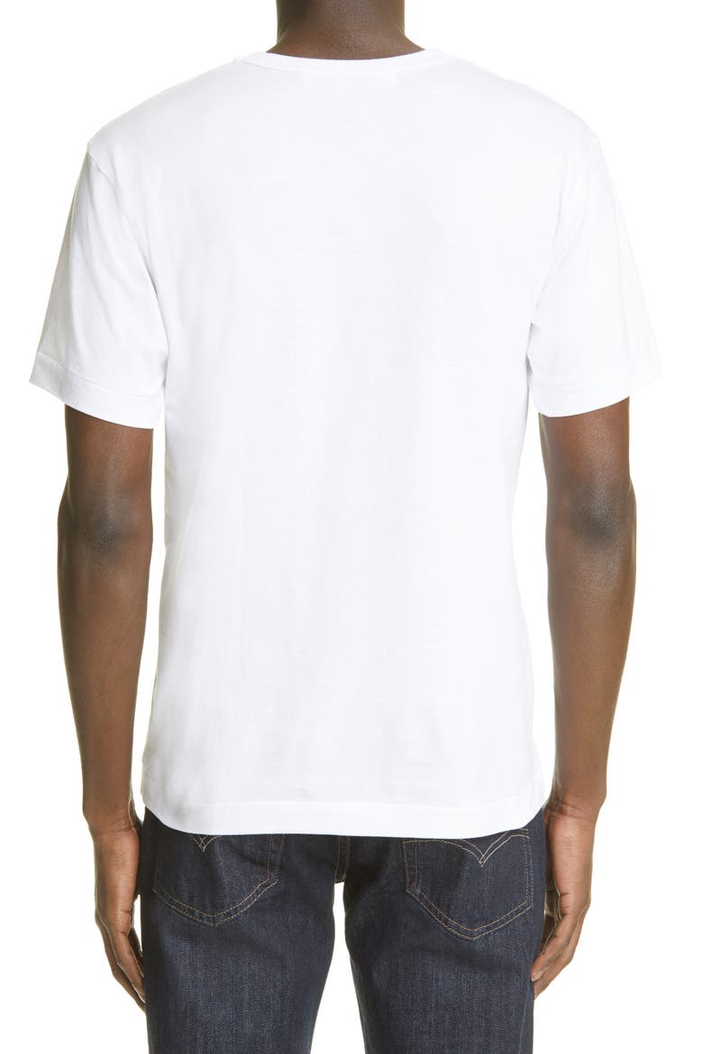 Comme de Garçons PLAY Heart Face Graphic Tee, Alternate, color, WHITE