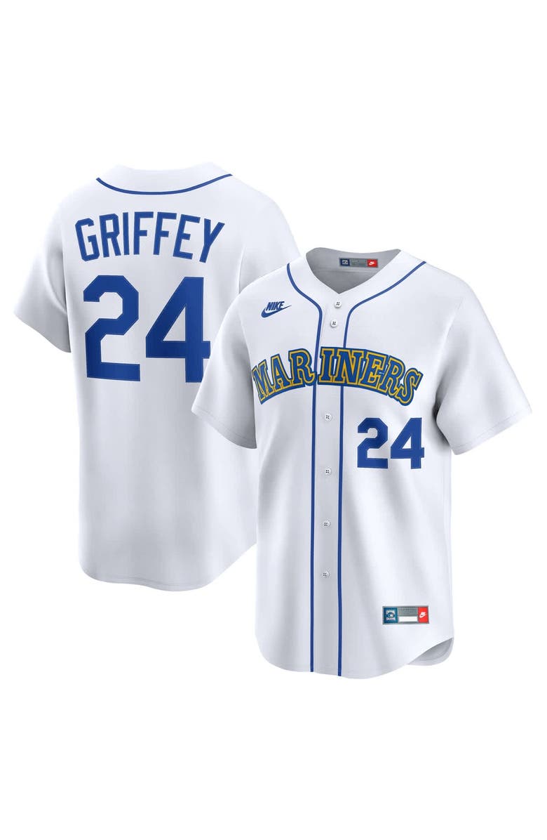 Nike Men's Nike Ken Griffey Jr. White Seattle Mariners Throwback Cooperstown Collection Limited Jersey, Alternate, color, 