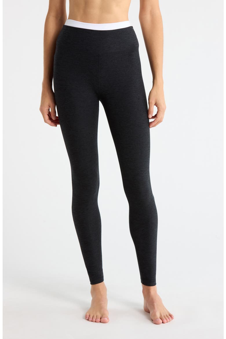Space Dye High Waist Midi Leggings, Main, color, DARKEST NIGHT