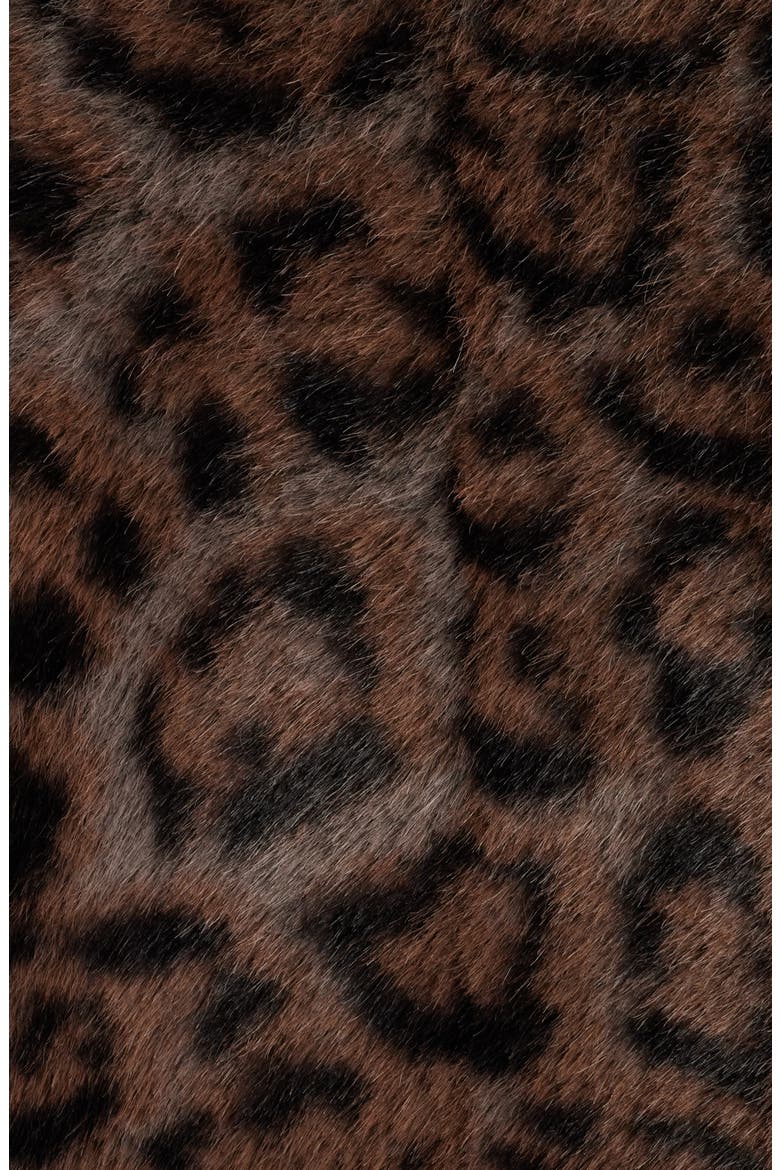 The Bianca Leopard Print Faux Fur Coat, Alternate, color, BROWN ANIMAL PRINT
