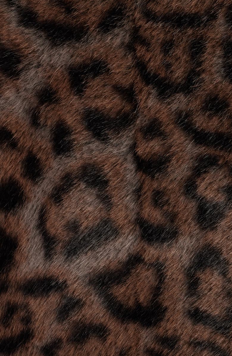 Elie Tahari The Bianca Leopard Print Faux Fur Coat, Alternate, color, Brown Animal Print