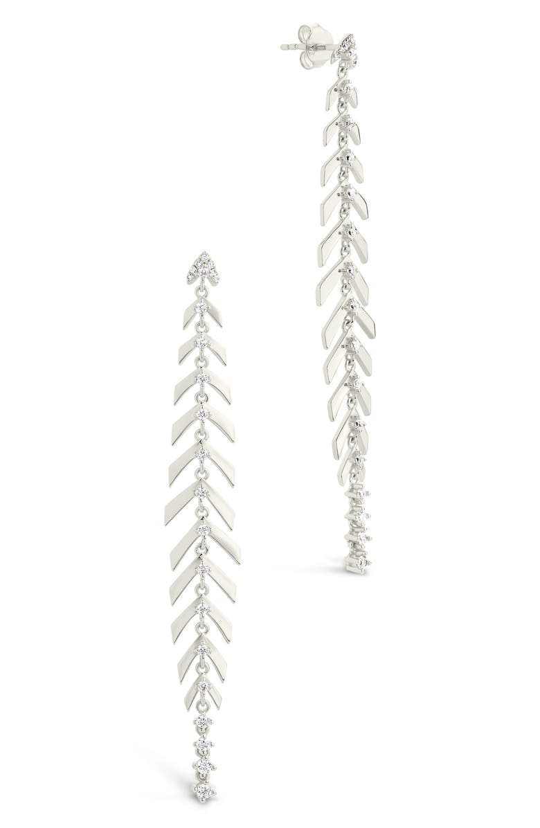 Sterling Forever Gemma Cubic Zirconia Drop Earrings, Main, color, 