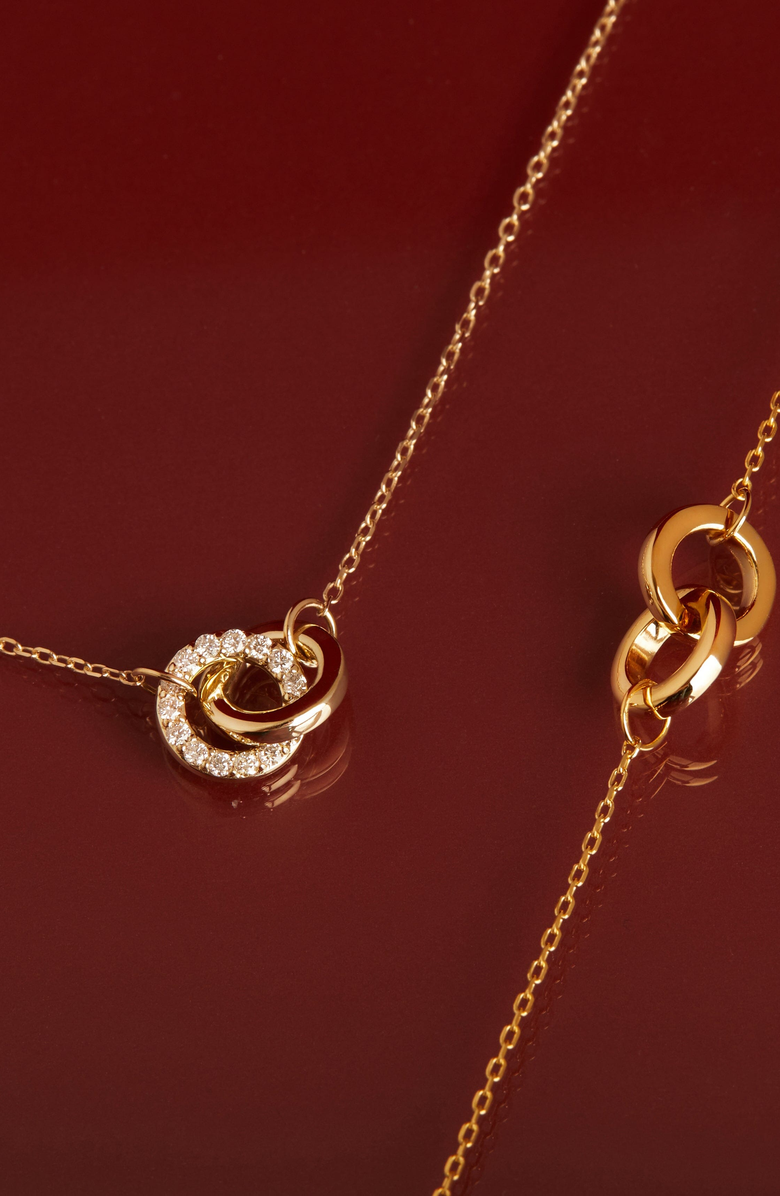 Aurate New York Diamond Connection Necklace, Alternate, color, Yellow Gold