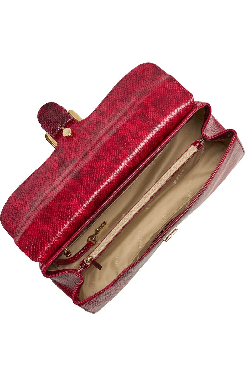 Brahmin Dayan Snakeskin Embossed Leather Satchel, Alternate, color, Red Opal Cassatt