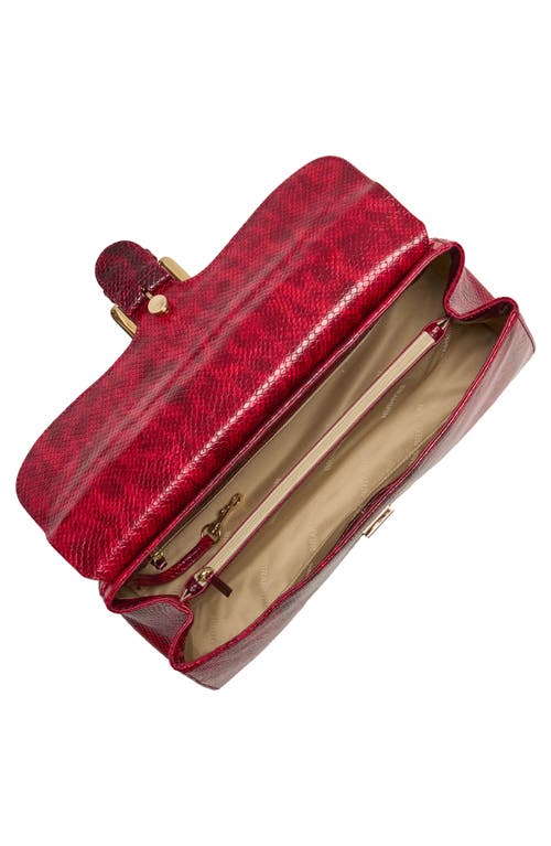 Brahmin Dayan Croc Embossed Leather Satchel In Red