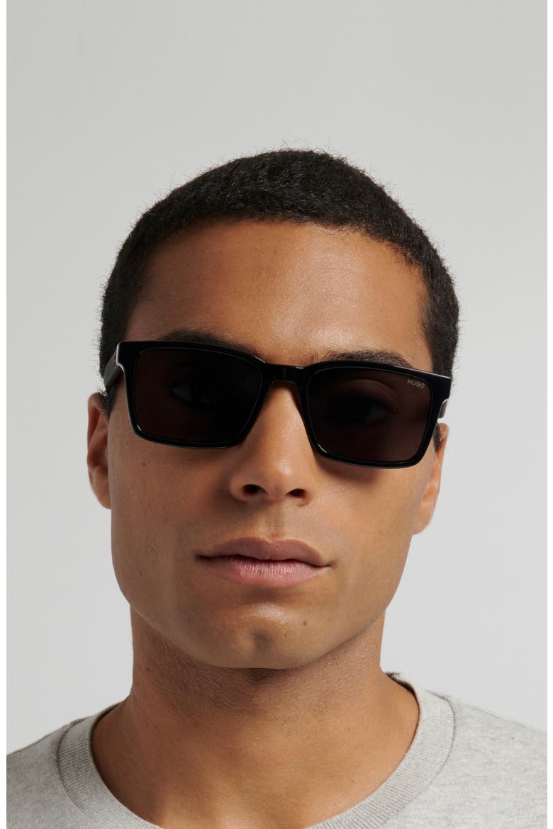 55mm Rectangular Sunglasses, Alternate, color, BLACK/ GREY