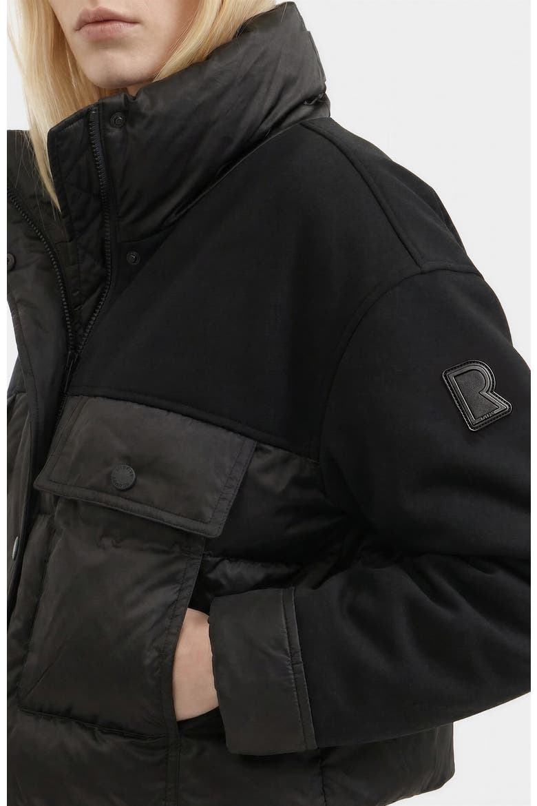 Rome Mixed Media Down Jacket, Alternate, color, Black