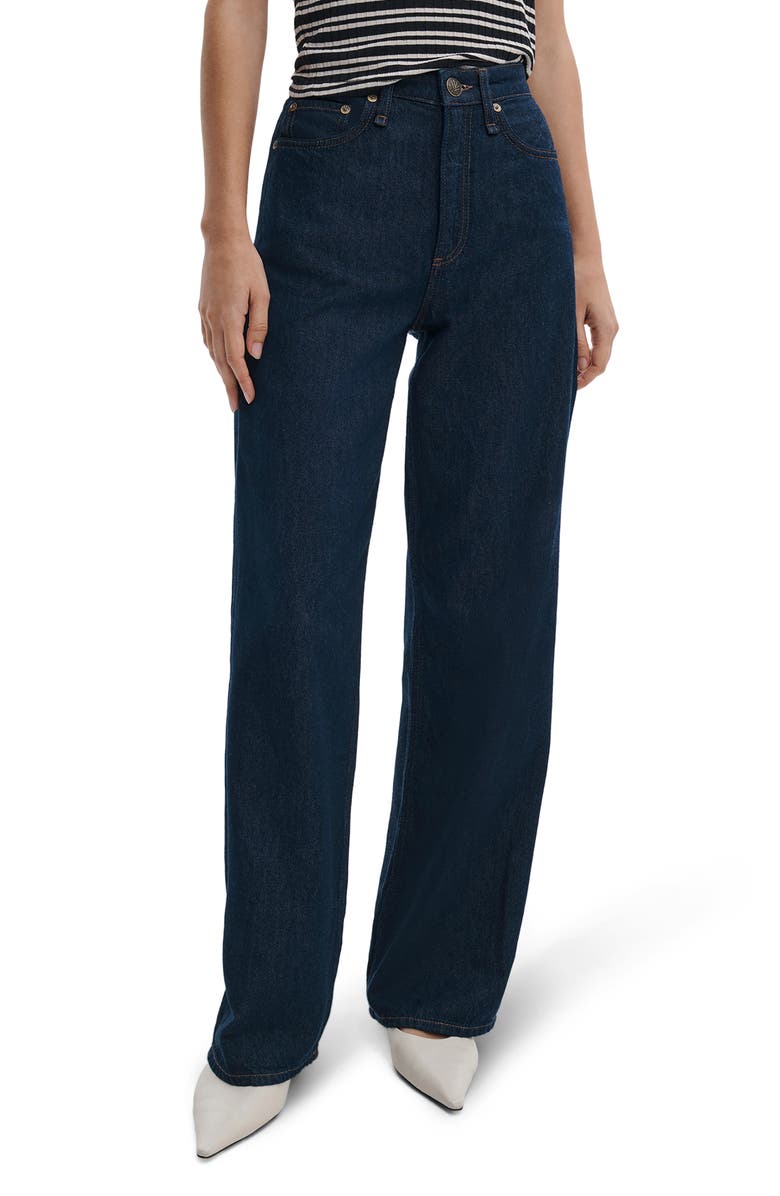 rag & bone Featherweight Logan Mid Rise Wide Leg Jeans, Main, color, Dusk Rinse