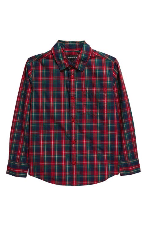 Kids' Stripe Poplin Button-Up Shirt (Toddler, Little Boy & Big Boy)
