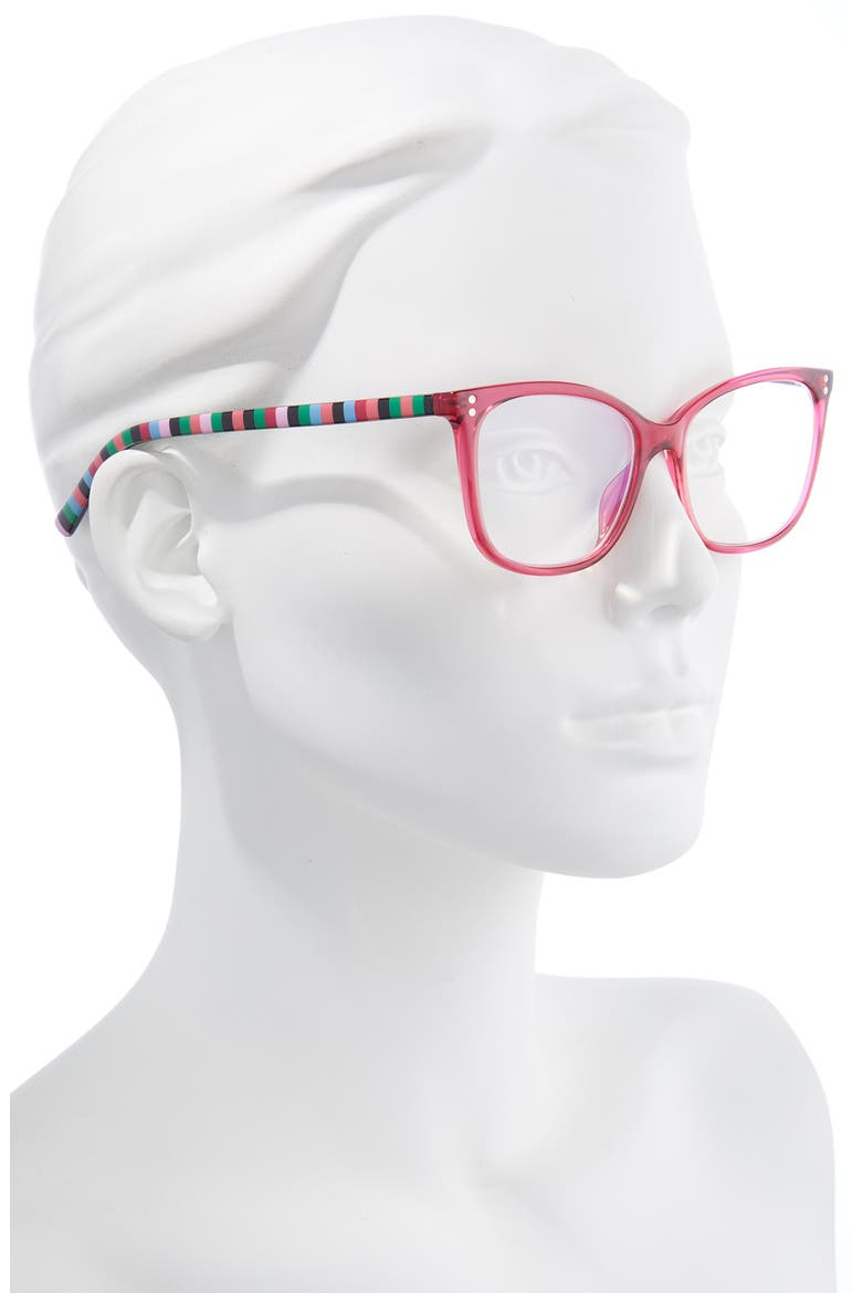aubree 53mm blue light blocking reading glasses, Alternate, color, PLUM/ CLEAR BLUE BLOCK