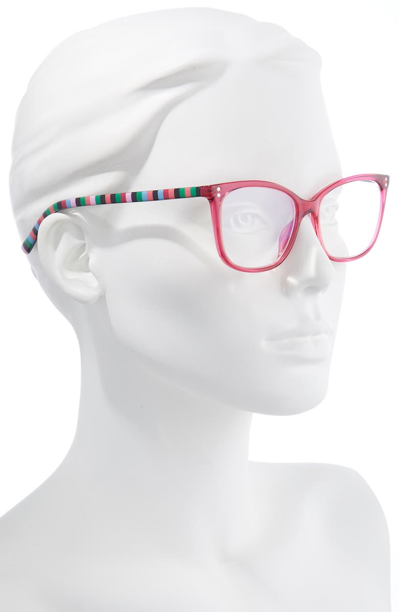 Kate Spade New York aubree 53mm blue light blocking reading glasses, Alternate, color, Plum/ Clear Blue Block