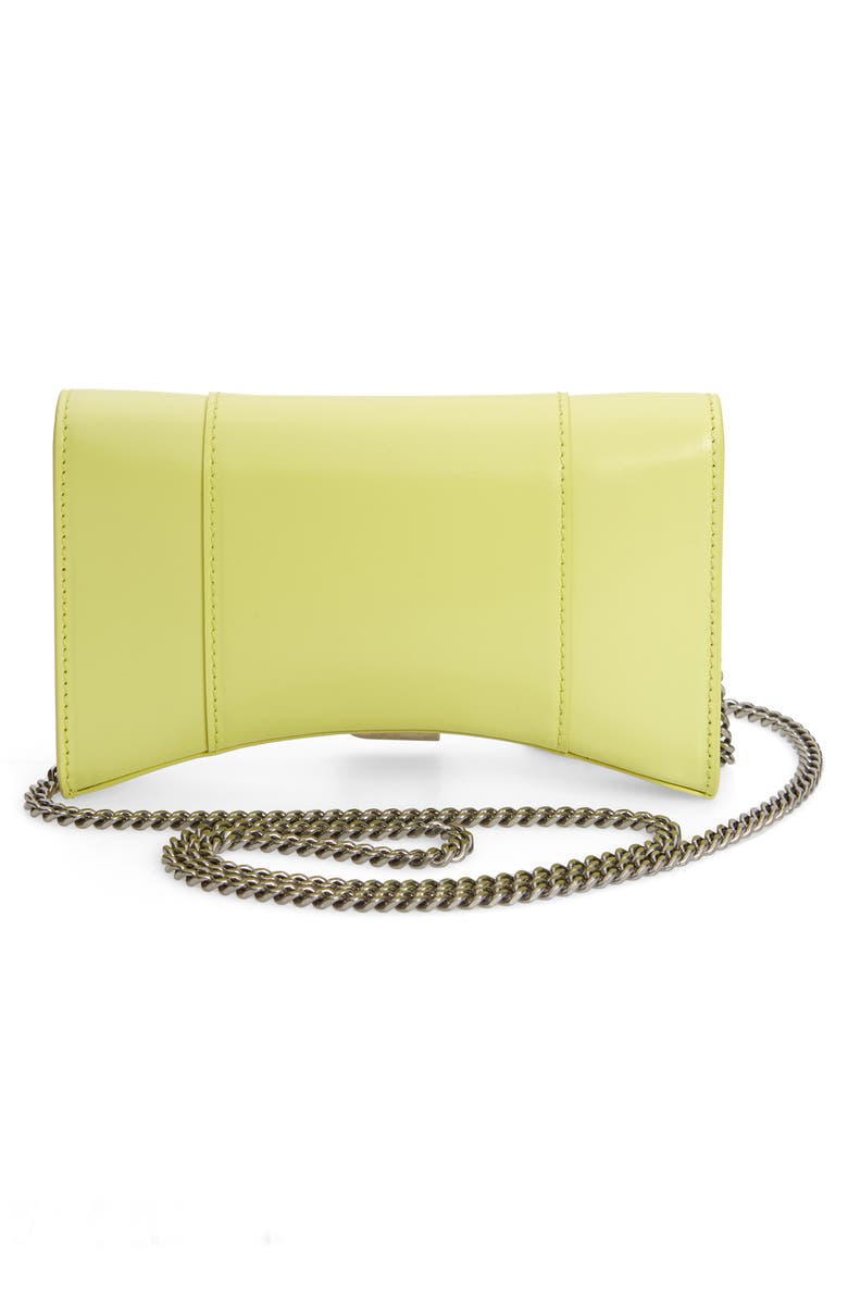 Balenciaga Hourglass Leather Wallet on a Chain, Alternate, color, 