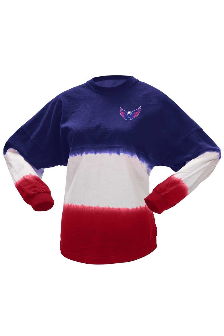 Women's Fanatics Branded Navy/Red Washington Capitals Ombre Long Sleeve T-Shirt, Alternate, color, Navy