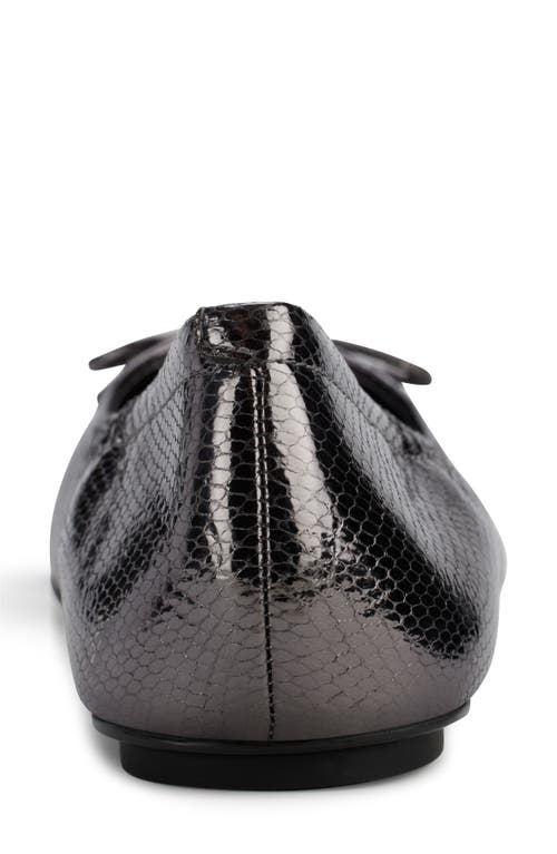 Karl Lagerfeld Paris Velma Snakeskin Embossed Ballet Flat