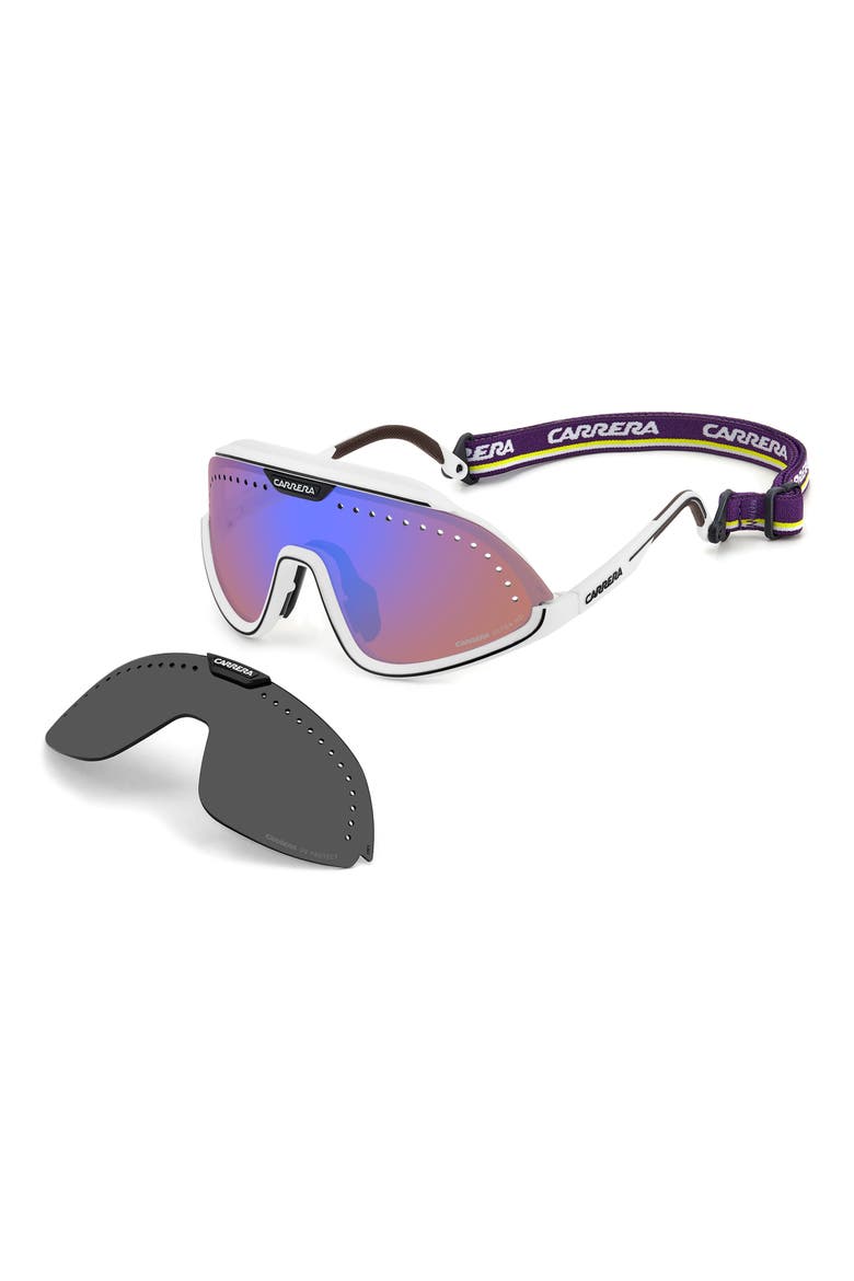 Special Edition C Sport 99mm Mask Sunglasses, Main, color, MATTE WHITE/ BLUE ML HC