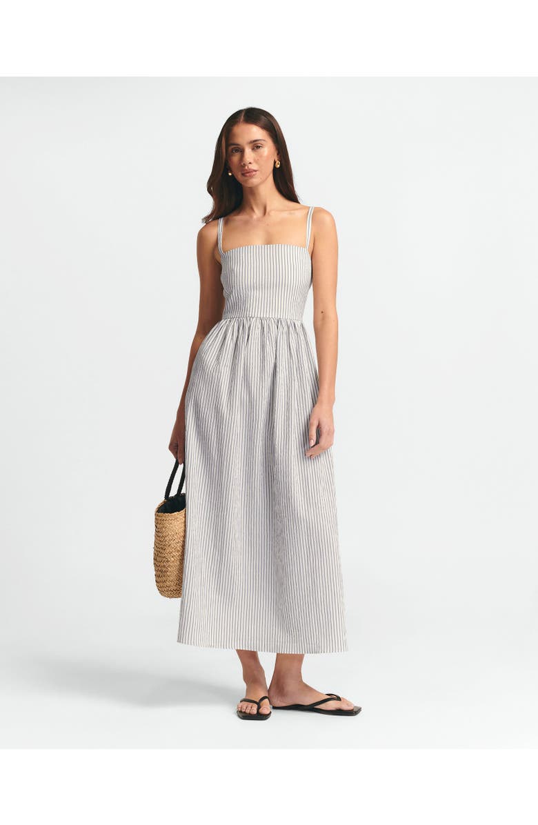 ST MRLO Lanah Midi Dress, Main, color, Navy Stripe