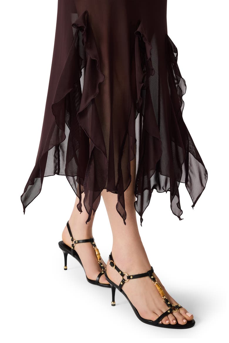 Mariane Ruffle Sleeveless Maxi Dress, Alternate, color, CHOCOLATE
