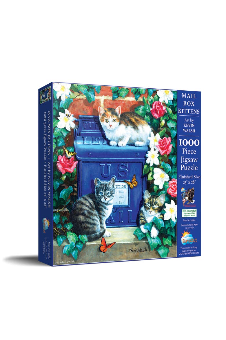 Mail Box Kittens 1000 piece Jigsaw Puzzle for Adults, Main, color, Multicolor