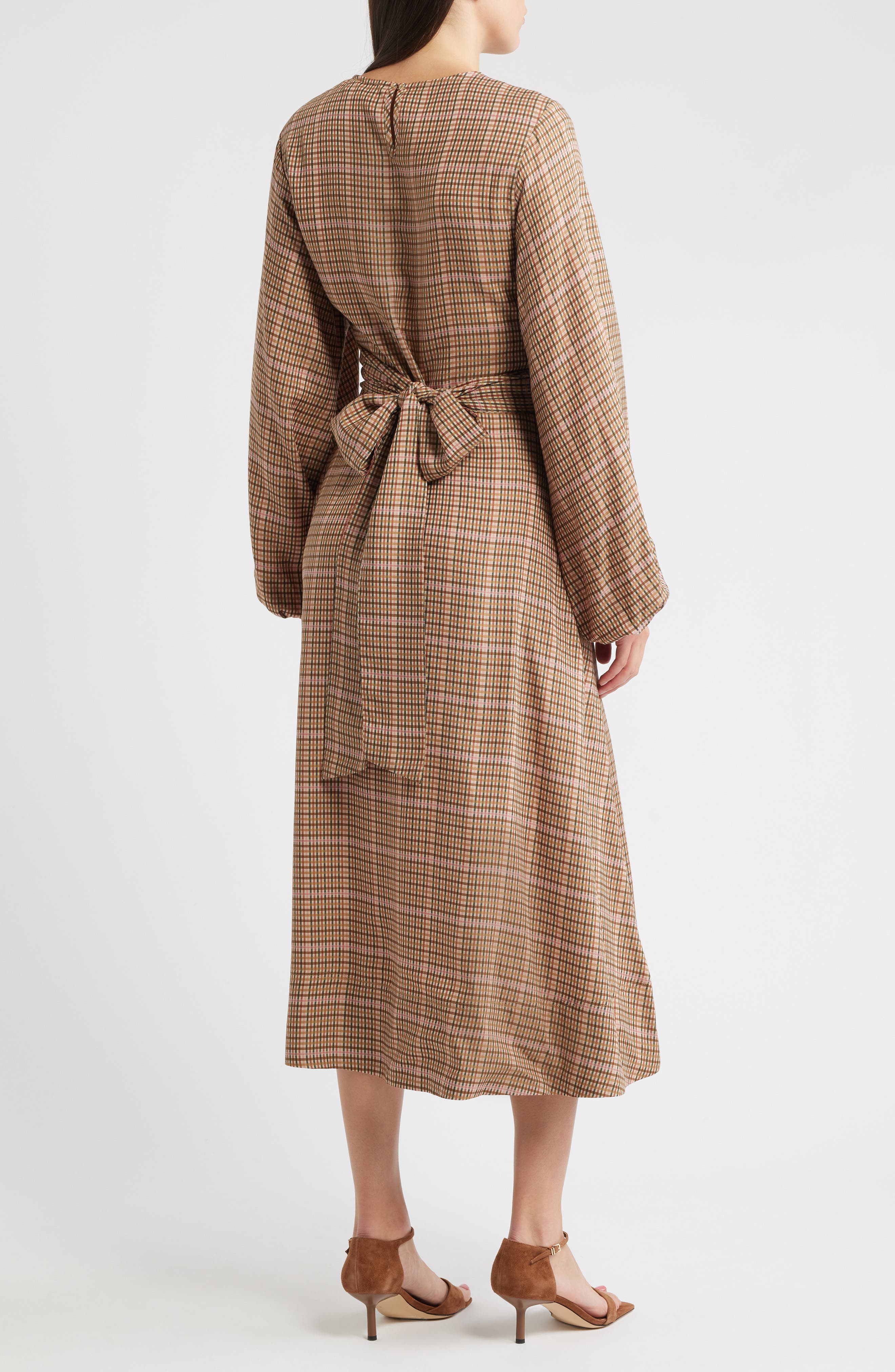 Apollinaire Check Long Sleeve Dress - image 2