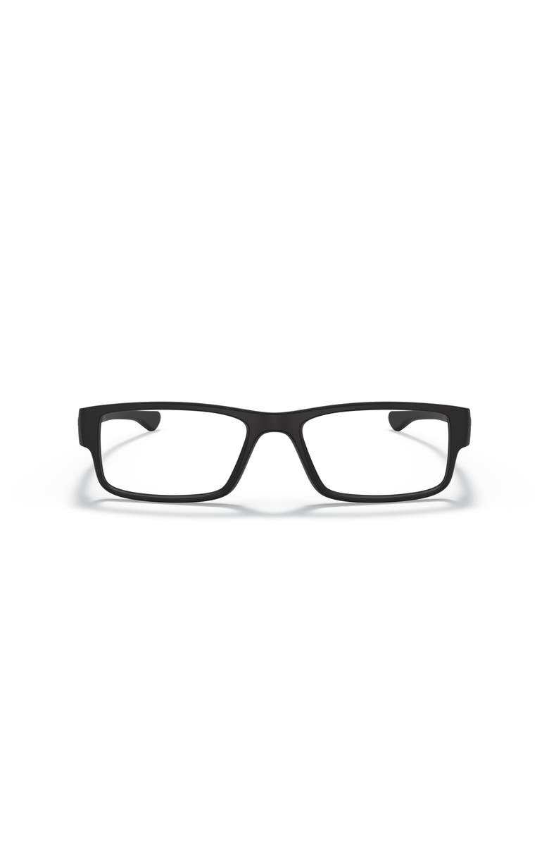 Oakley 55mm Rectangle optical glasses, Alternate, color, Black