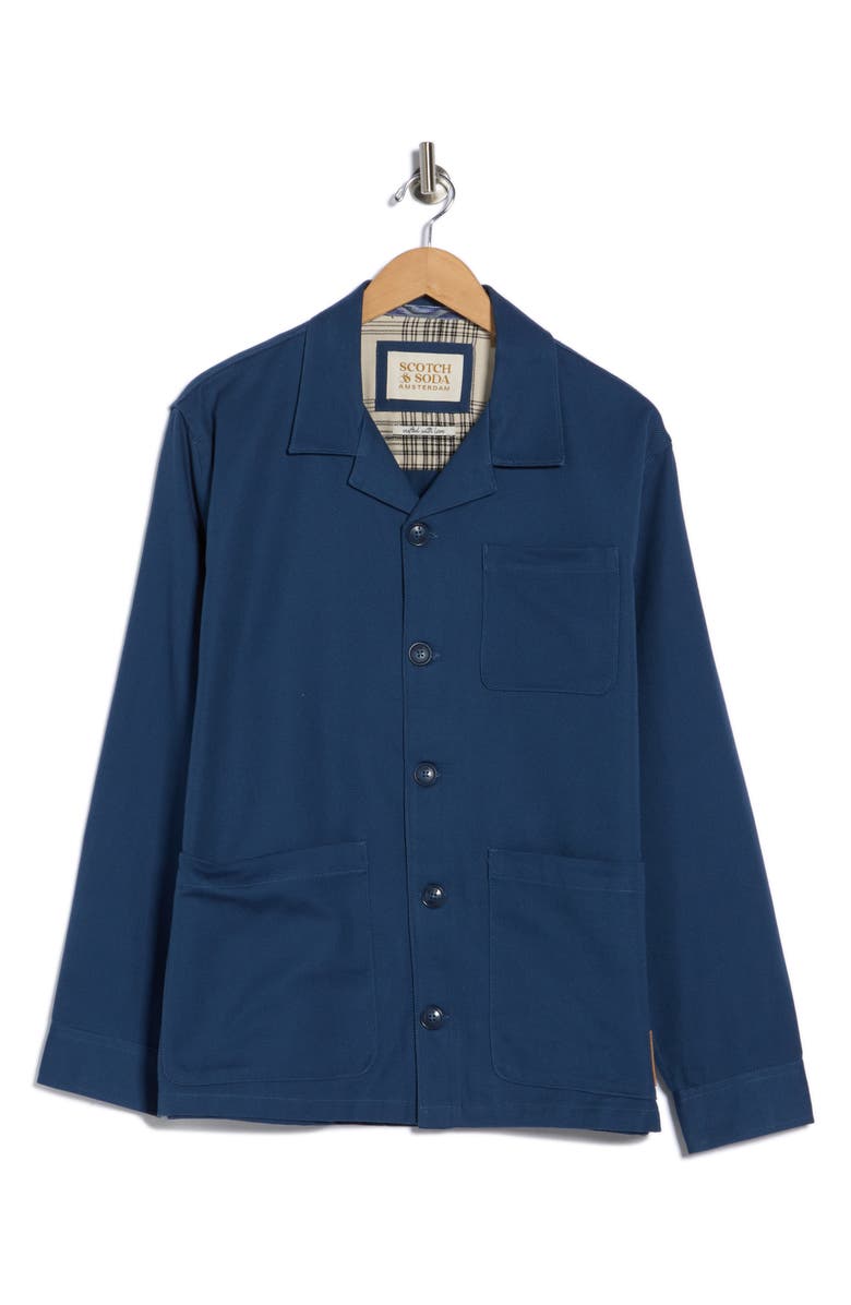 Scotch & Soda Textured Cotton Shirt Jacket, Alternate, color, Insignia Blue