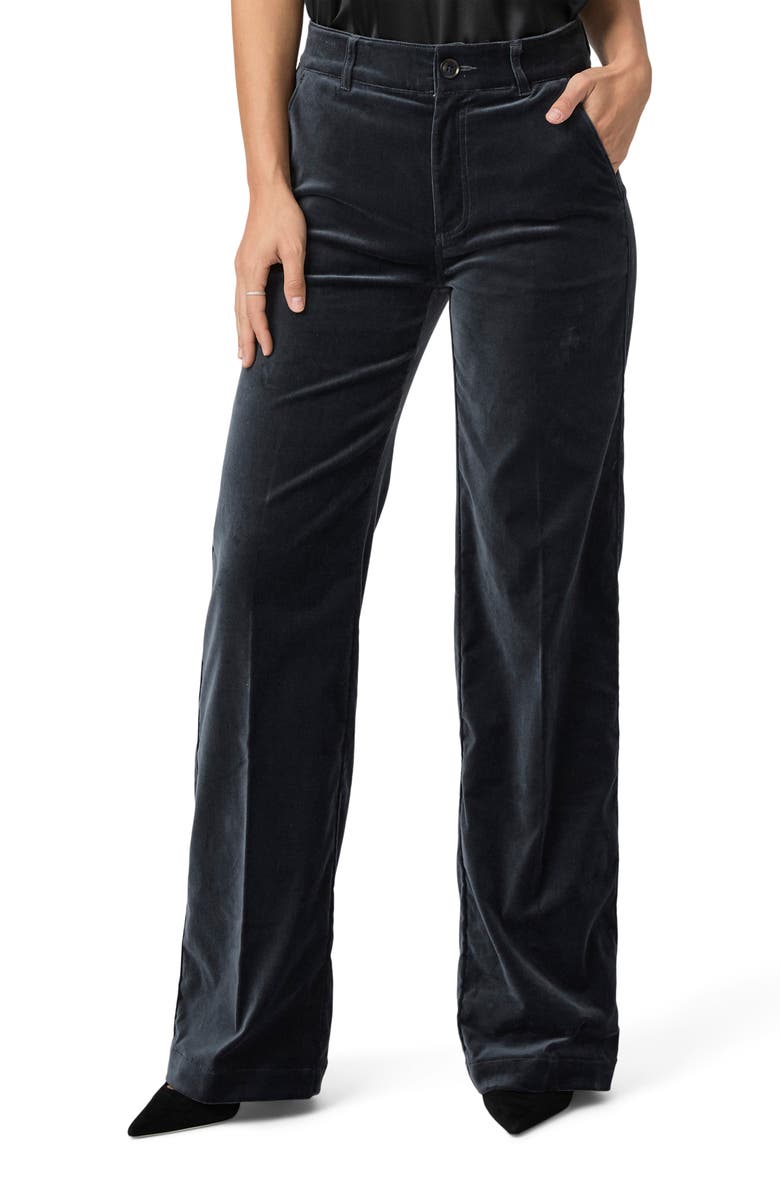 PAIGE Sasha Straight Leg Velvet Pants, Main, color, Calico Blue