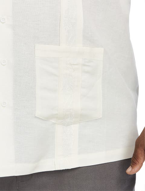 Big & Tall Embroidered Panel Sport Shirt