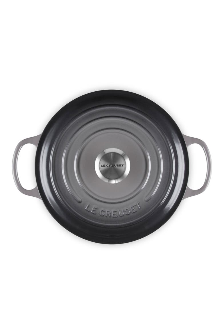 Signature 3.5-Quart Round Wide Enamel Cast Iron Dutch Oven, Alternate, color, OYSTER