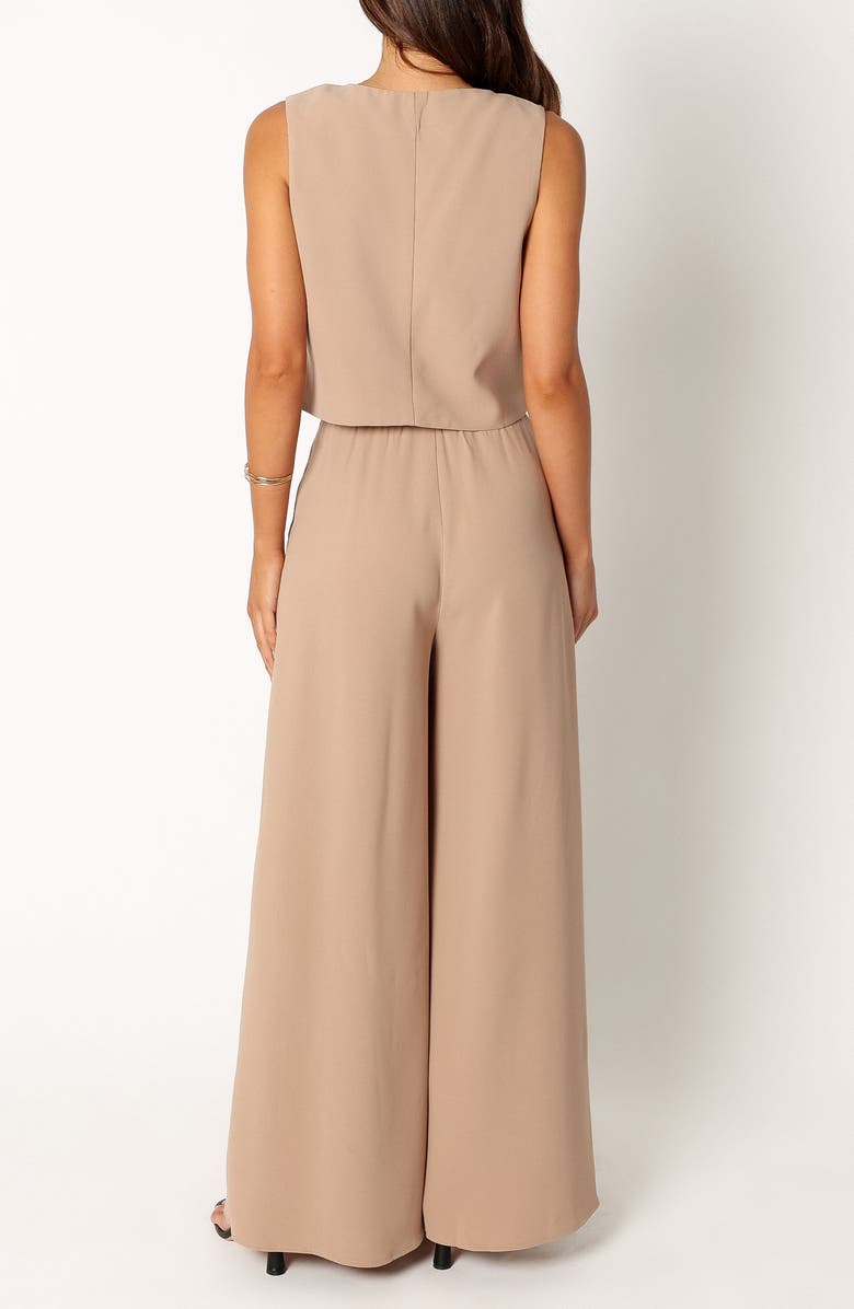 Petal & Pup Camille Vest & Wide Leg Pants Set, Alternate, color, Beige