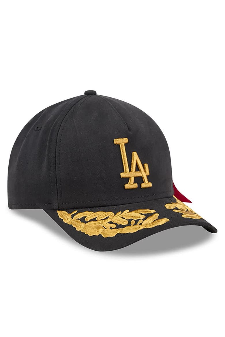 Men's New Era x Alpha Industries  Black Los Angeles Dodgers A-Frame 9FORTY Adjustable Hat, Alternate, color, Black