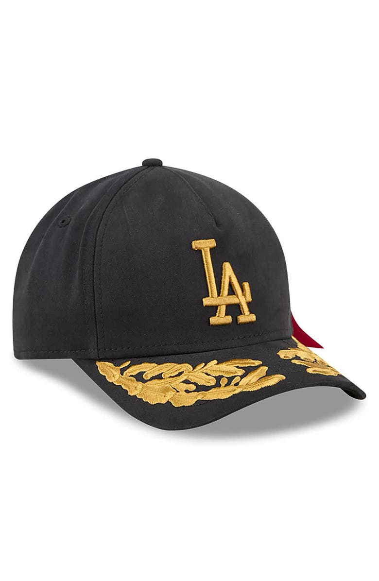 New Era x Alpha Industries Men's New Era x Alpha Industries  Black Los Angeles Dodgers A-Frame 9FORTY Adjustable Hat, Alternate, color, Black