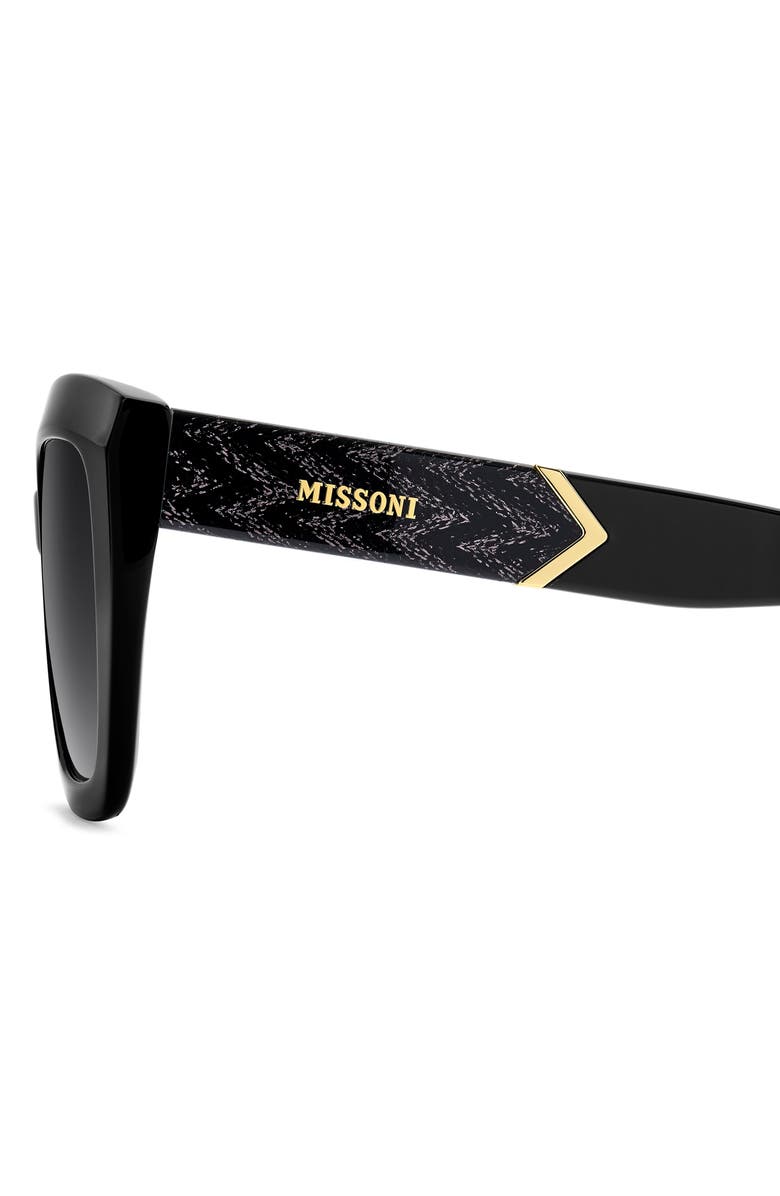 Missoni 52mm Gradient Square Sunglasses, Alternate, color, Black/ Dark Grey Sf