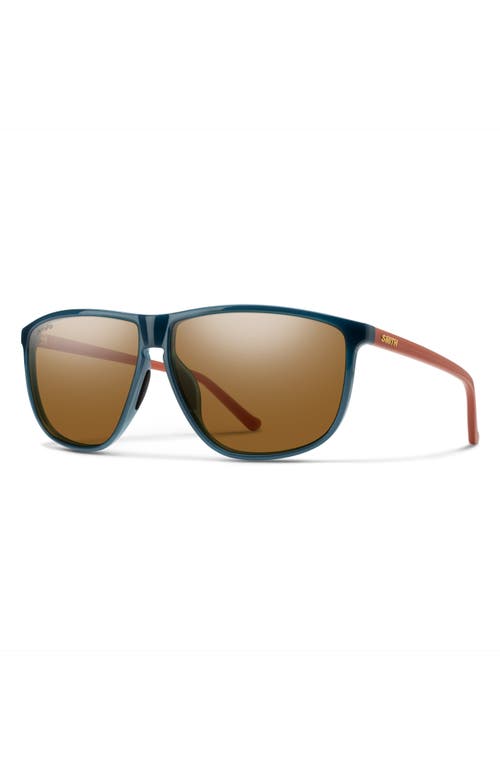 Smith Mono Lake 63m Oversize Chromapop™ Polarized Round Sunglasses In Blue