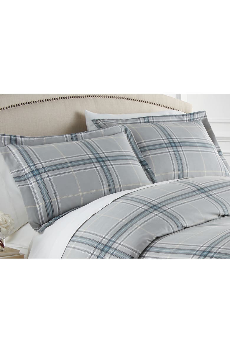 SOUTHSHORE FINE LINENS Vilano Plaid Duvet Cover Set, Alternate, color, Gray