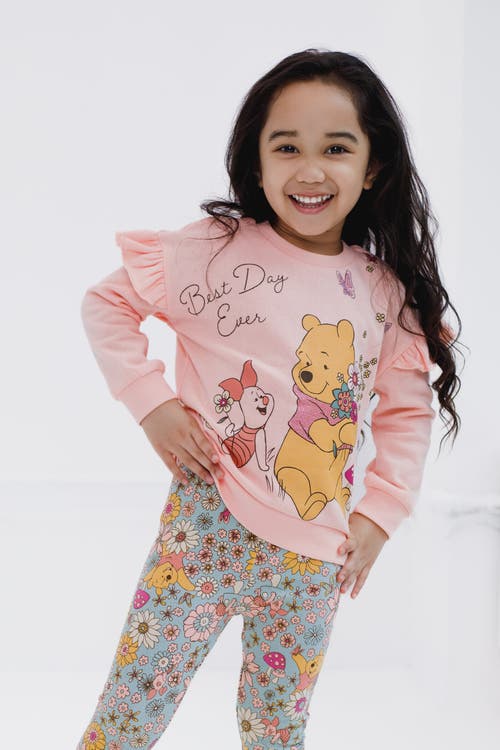 Disney Winnie The Pooh Sweatshirt & Leggings Set In Pink