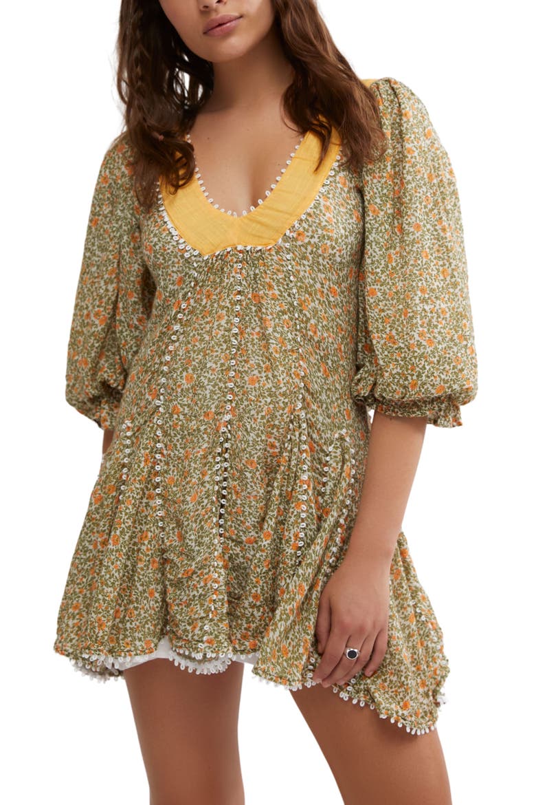 Bali Coral Cotton Blend Minidress, Alternate, color, WHISPER WHITE COMBO