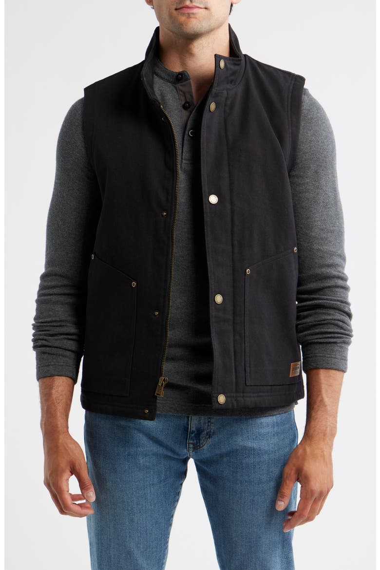 Pine Grove Cotton Canvas Vest, Main, color, BLACK