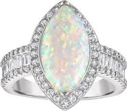 FZN Marquise Lab Created Opal Halo Ring