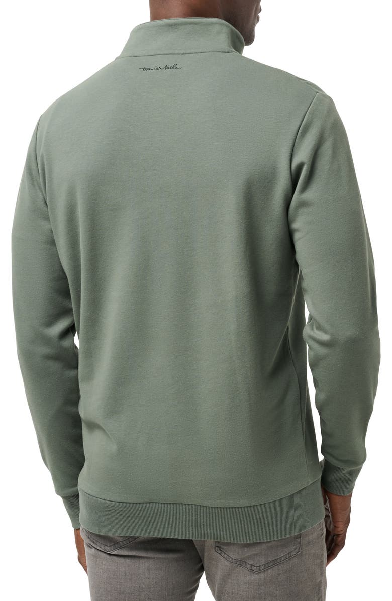 TravisMathew Cloud 2.0 Quarter Zip Pullover, Alternate, color, Dark Olive