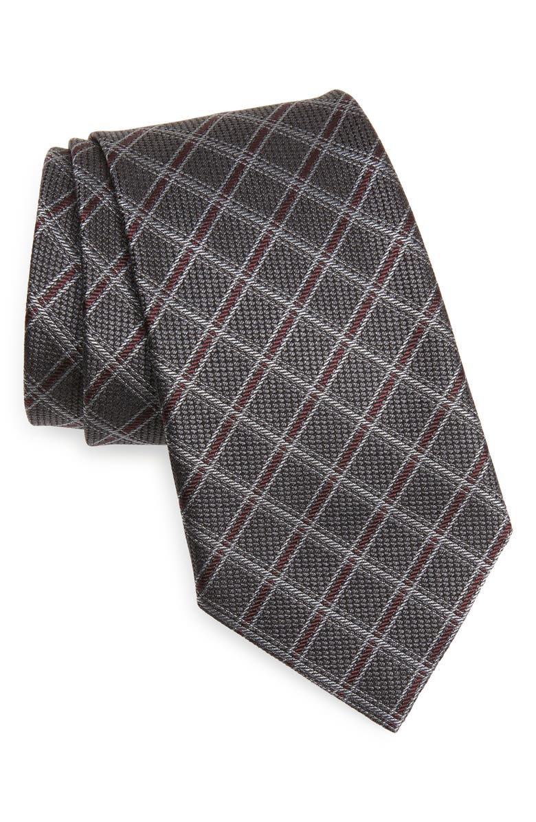 ZEGNA Ermenegildo Zegna Check Silk Tie, Main, color, 