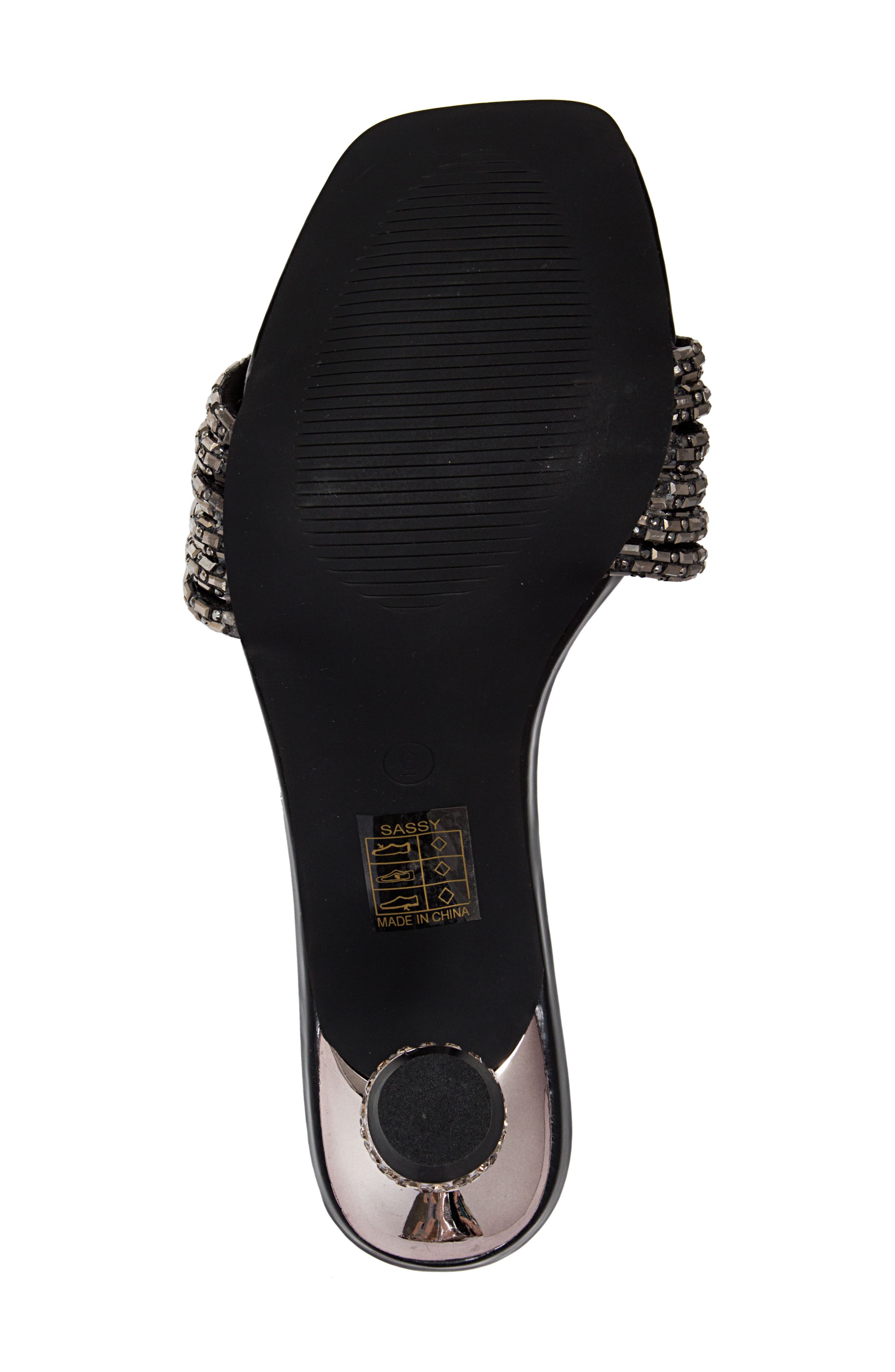 NINETY UNION Sassy Crystal Slide Sandal, Alternate, color, Black