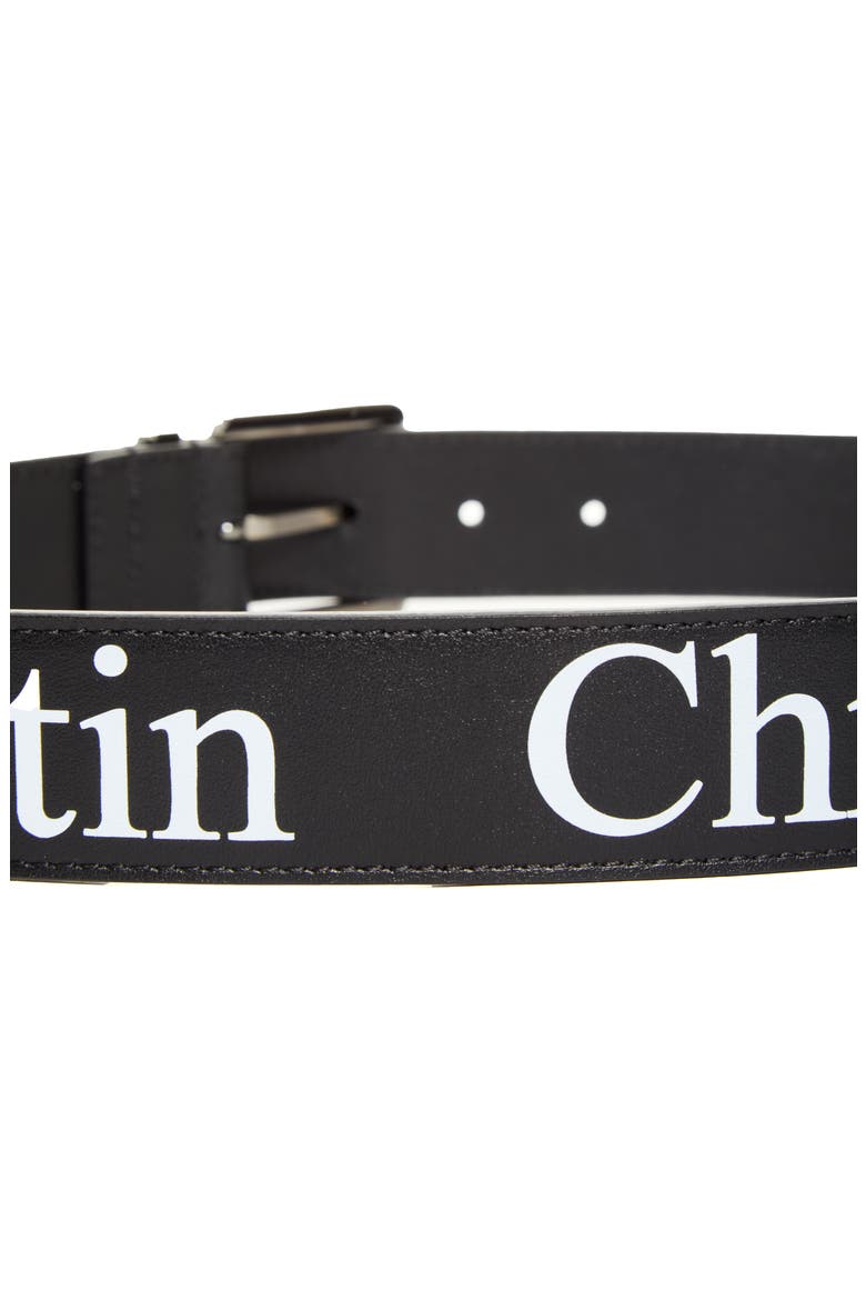 The Maxi Logo Leather Belt, Alternate, color, B078 - BLACK/ GUN METAL