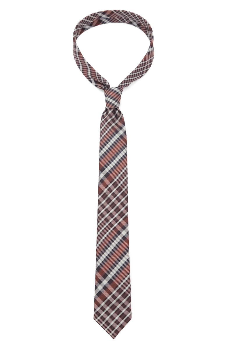 MANGO Narrow Plaid Tie, Alternate, color, 