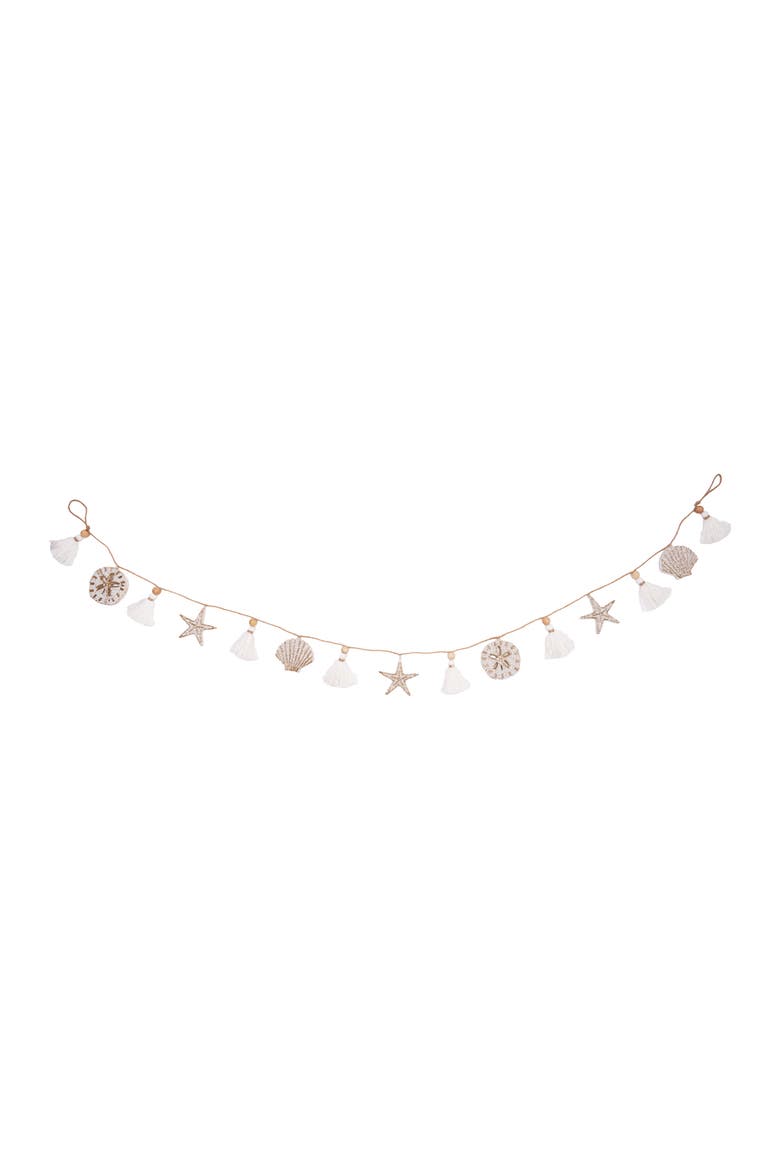 Plush Coastal Garland, Main, color, White