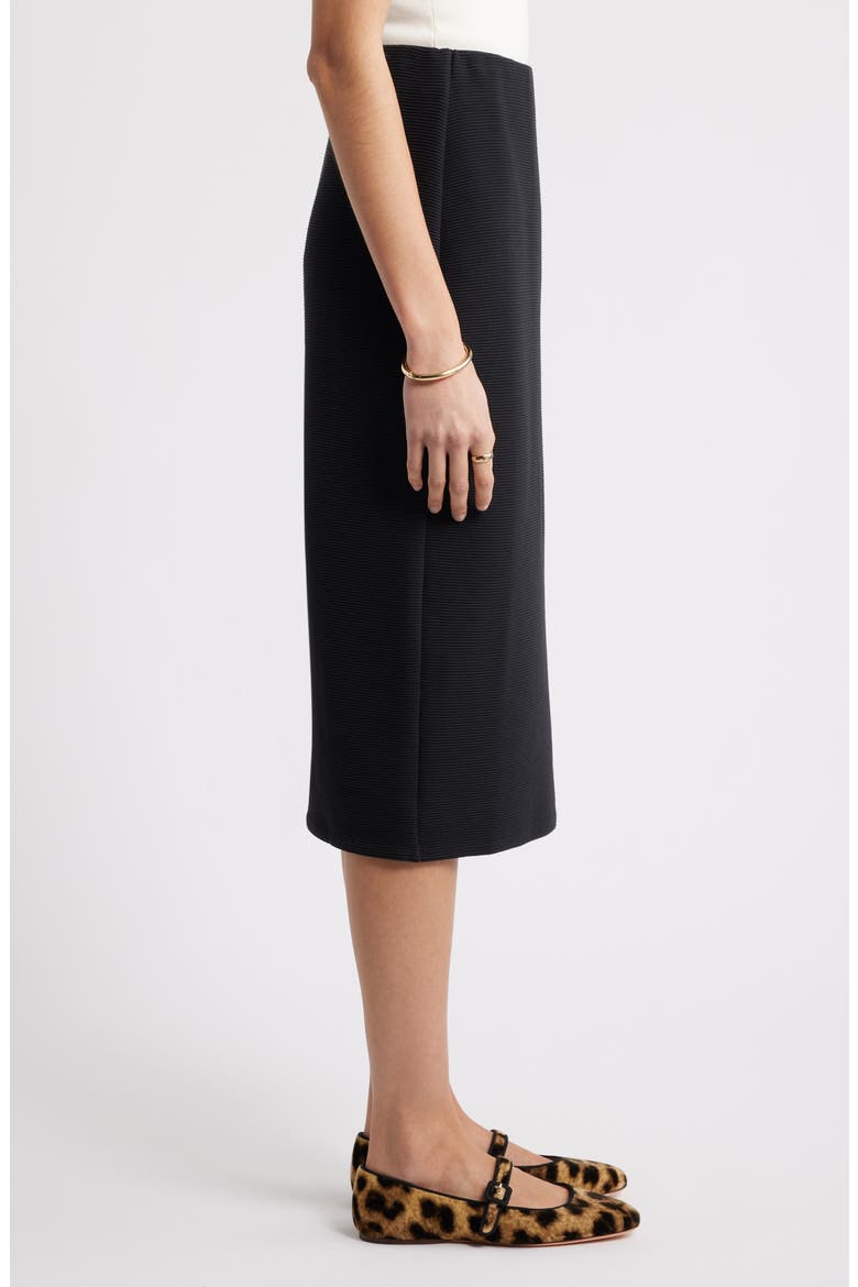 Ottoman Knit Midi Skirt, Alternate, color, BLACK