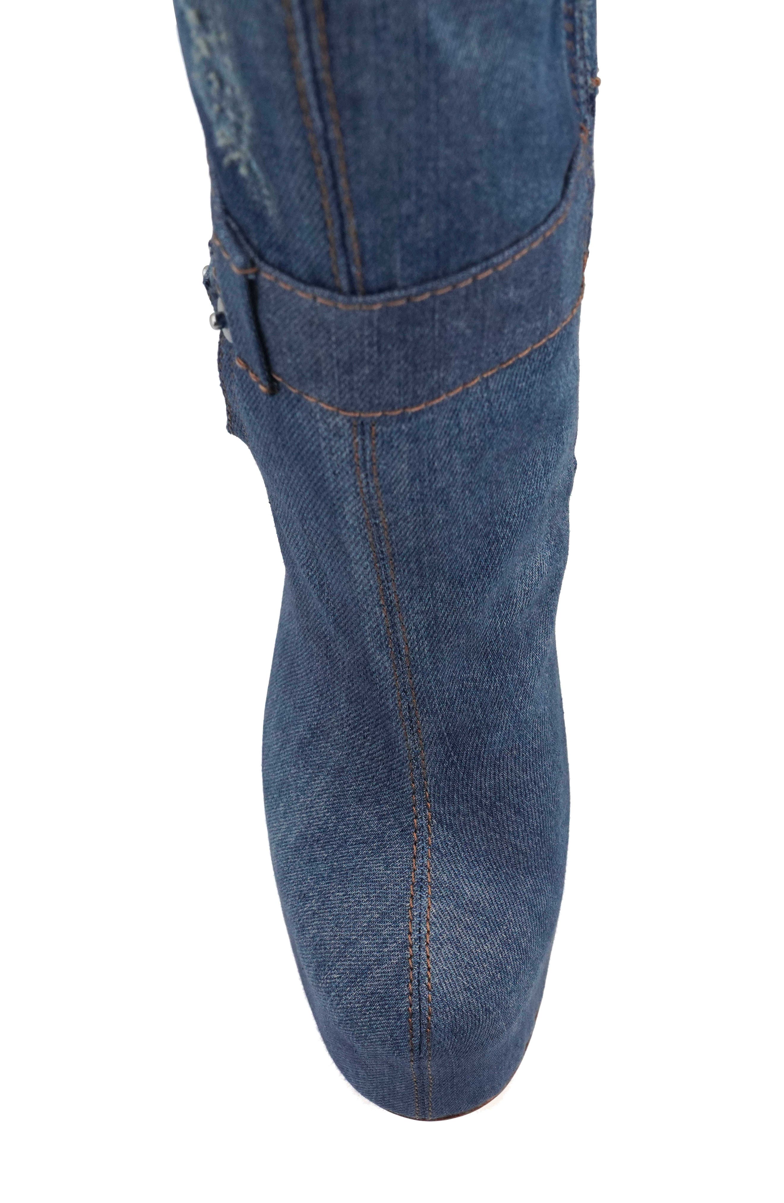 ZIGI Candida Platform Knee High Boot, Alternate, color, Blue Denim