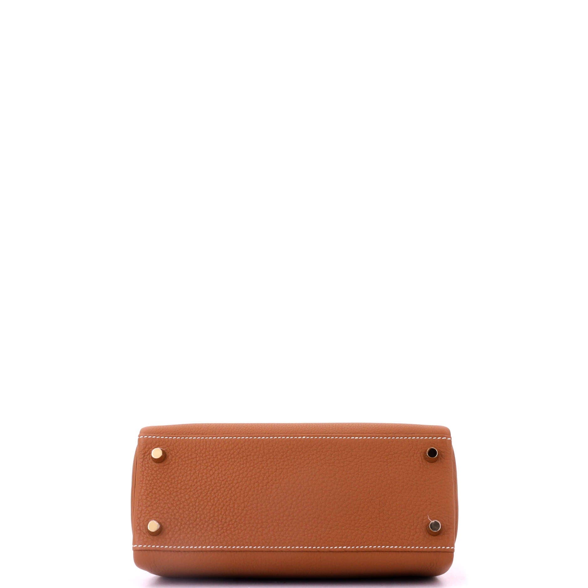 Pre-Owned Hermes Kelly Handbag Brown Togo with Gold Hardware 25, Alternate, color, Gold