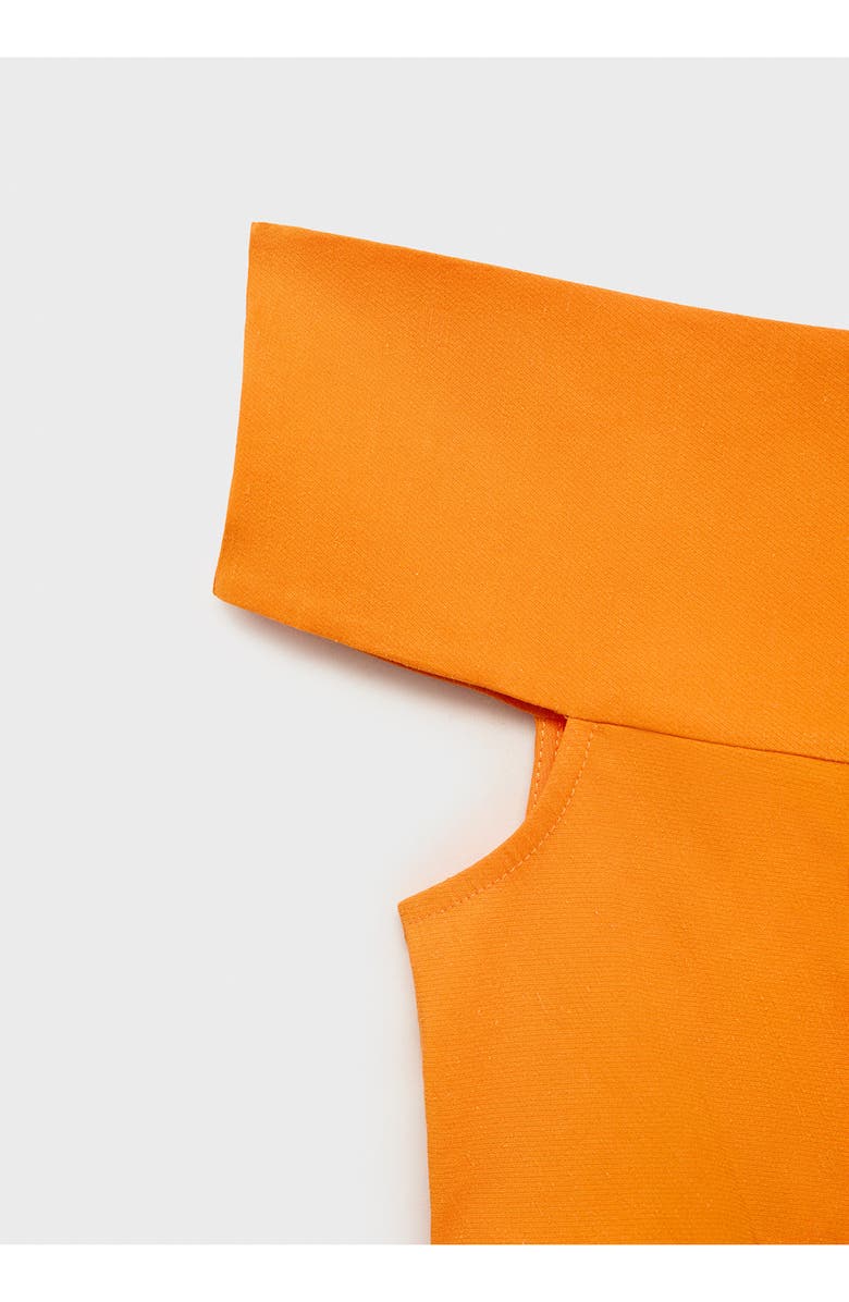 MANGO Pleated One-Shoulder Top, Alternate, color, Orange